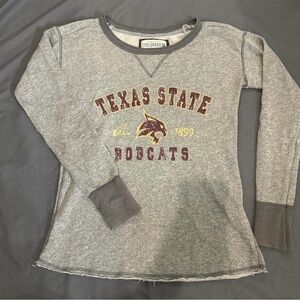 Gray Texas State Bobcats Womens Sweatshirt